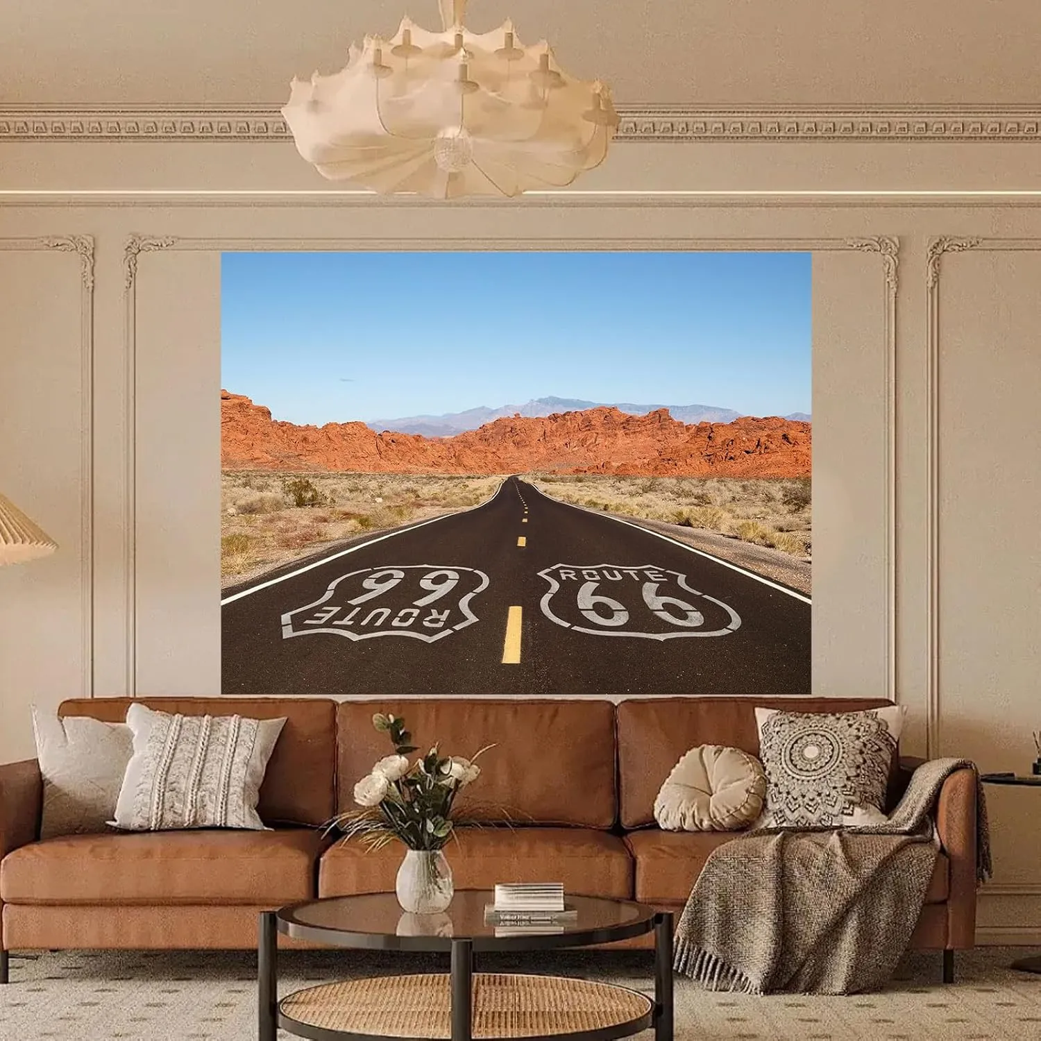 Route 66 Background National Scenic Desert Byway Road Backdrop for Road Trip Party Backdrop Travel Theme Birthday Banner Men Kids Photo-Shoot Artistic Portrait Props Background 10x6.5ft