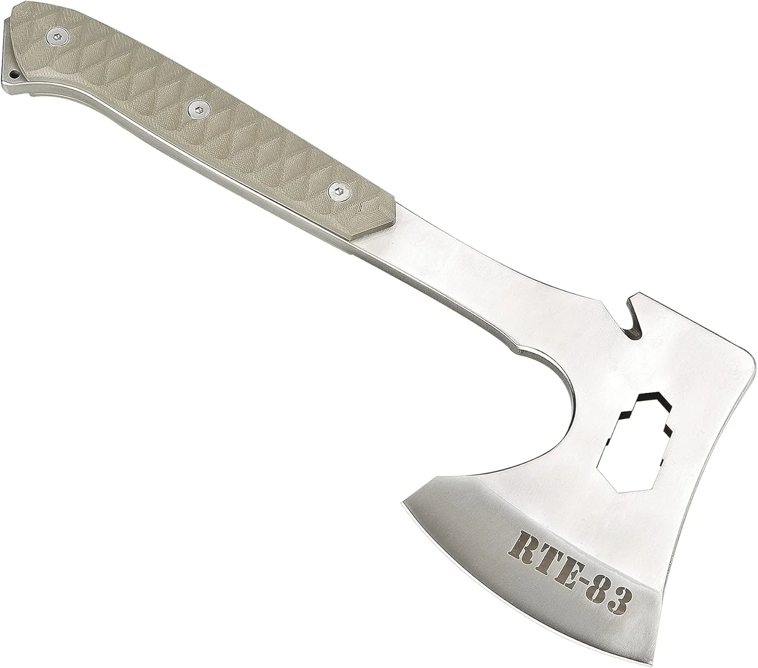 ROUTE83 Knives Hand Hammered Tactical Tomahawk Hatchet Axe with Kydex Sheath