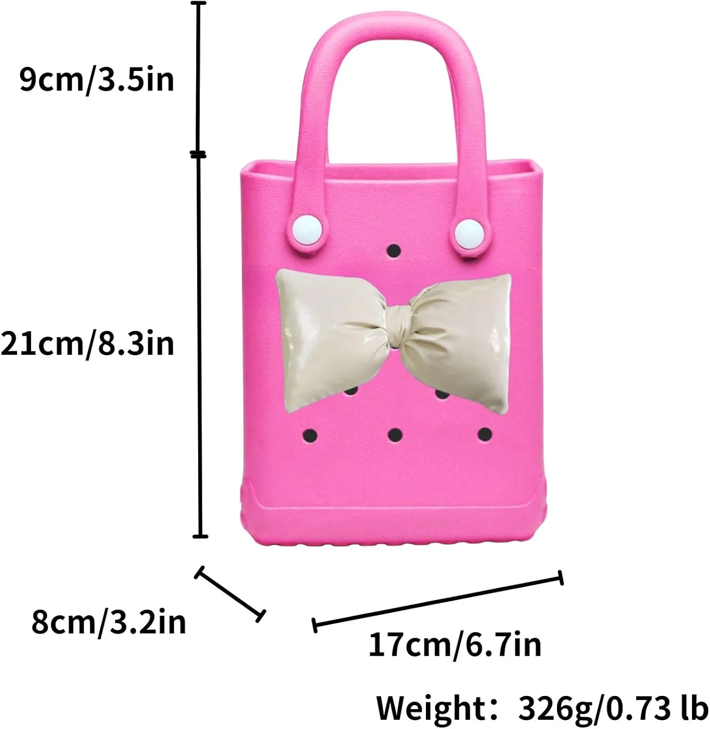 Rubber Tote Bag, Mini Rubber Beach Bag, Lightweight Washable Tote for Beach Pool Travel