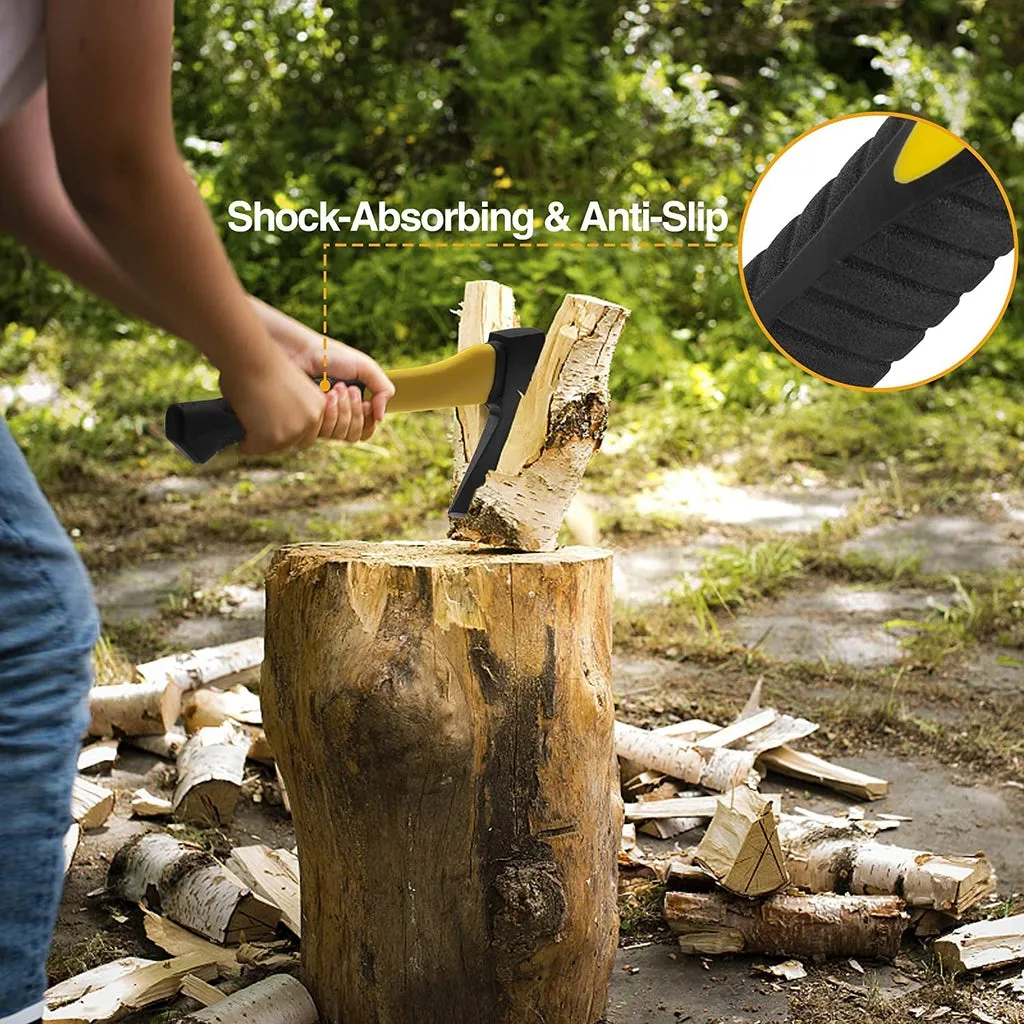Rubberised Handle Wood Cutting Axe - H02741