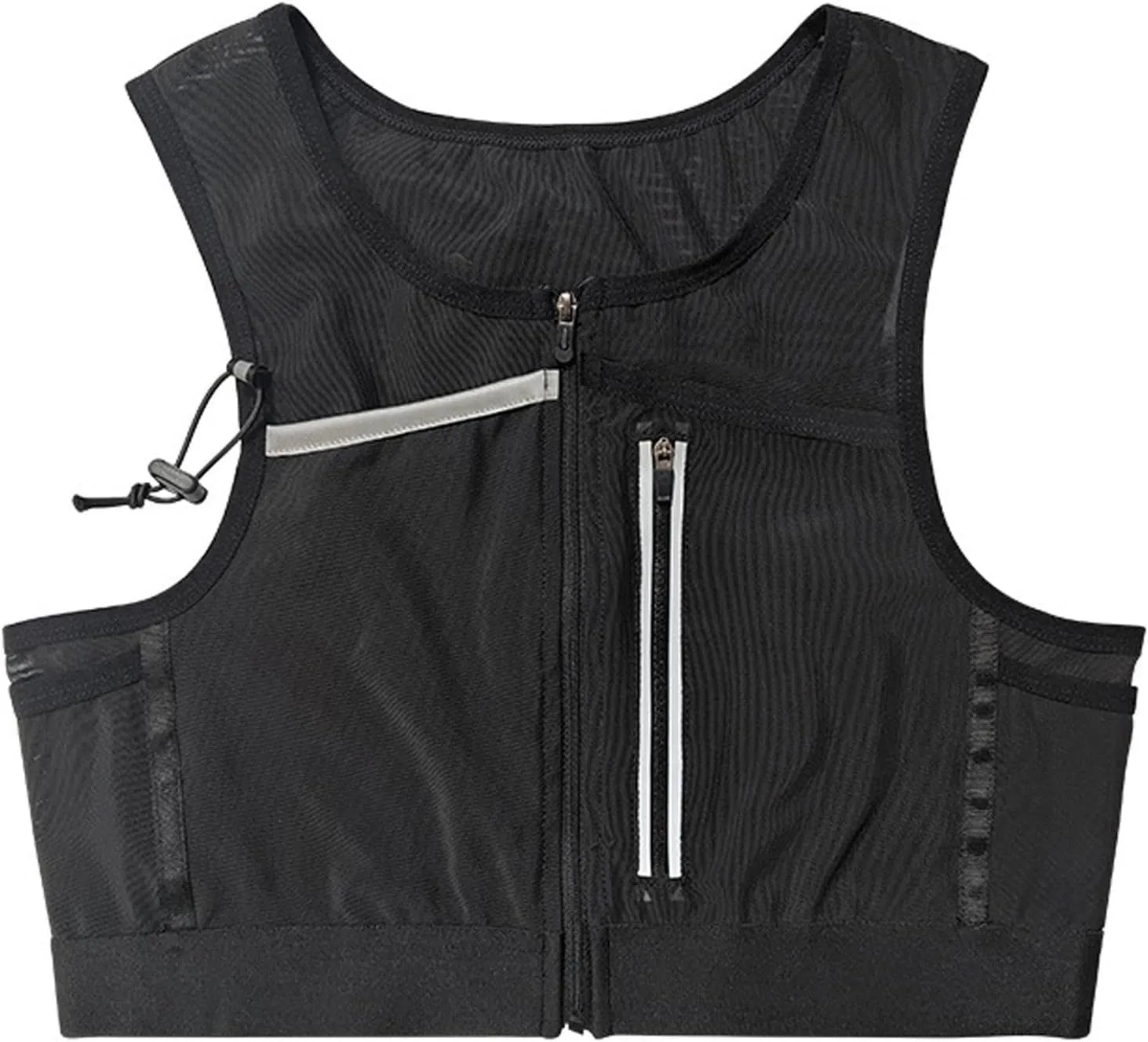 Running Vest Bag Phone Holder Reflective Chest Pack with Mesh Pocket Lightweight Sports Bag for Night Walking Sports Cycling, S