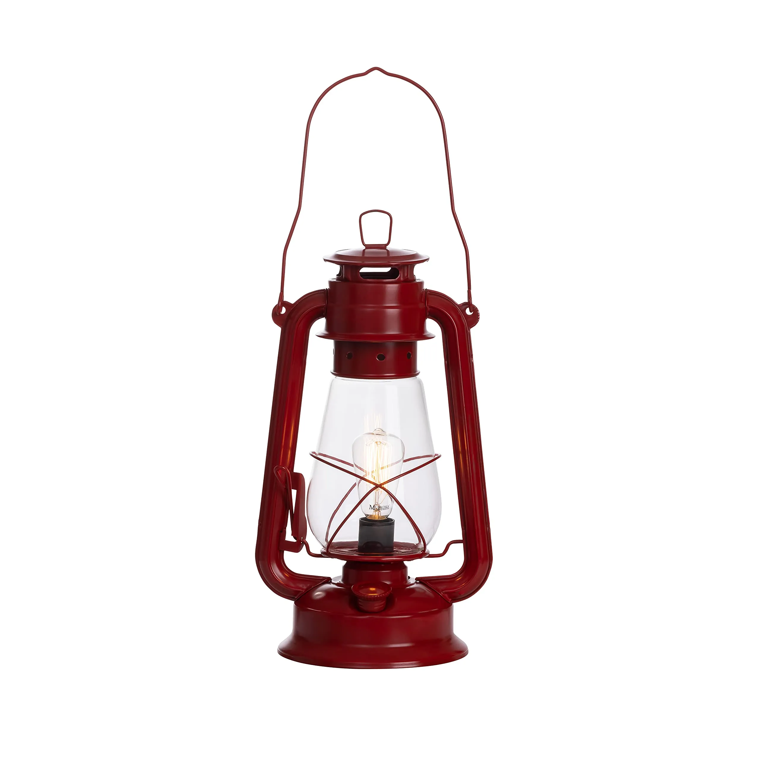 Rynx | Rustic Village Lantern Table Lamp: Dimmable, Edison Bulb, Cord Dimmer - Medium Size, Rustic Finish, Us Ul/Ulc Canada Safe