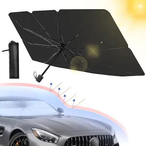 SACSTAR Car Shade Front Windshield Sunshade Umbrella - Foldable Car Windshield Shade Fits Various Sizes (56" x 30")