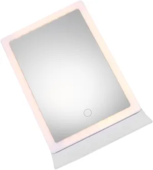 SAFIGLE Foldable Led Makeup Mirror Natural Daylight Pu Desktop Women's Mirror Led Cosmetic