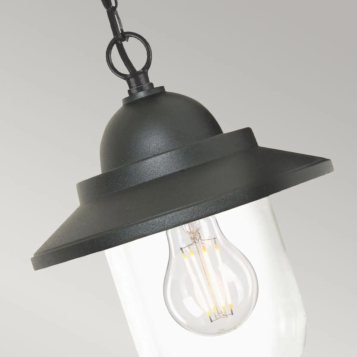 Sandown 1 Light Chain Lantern | Black