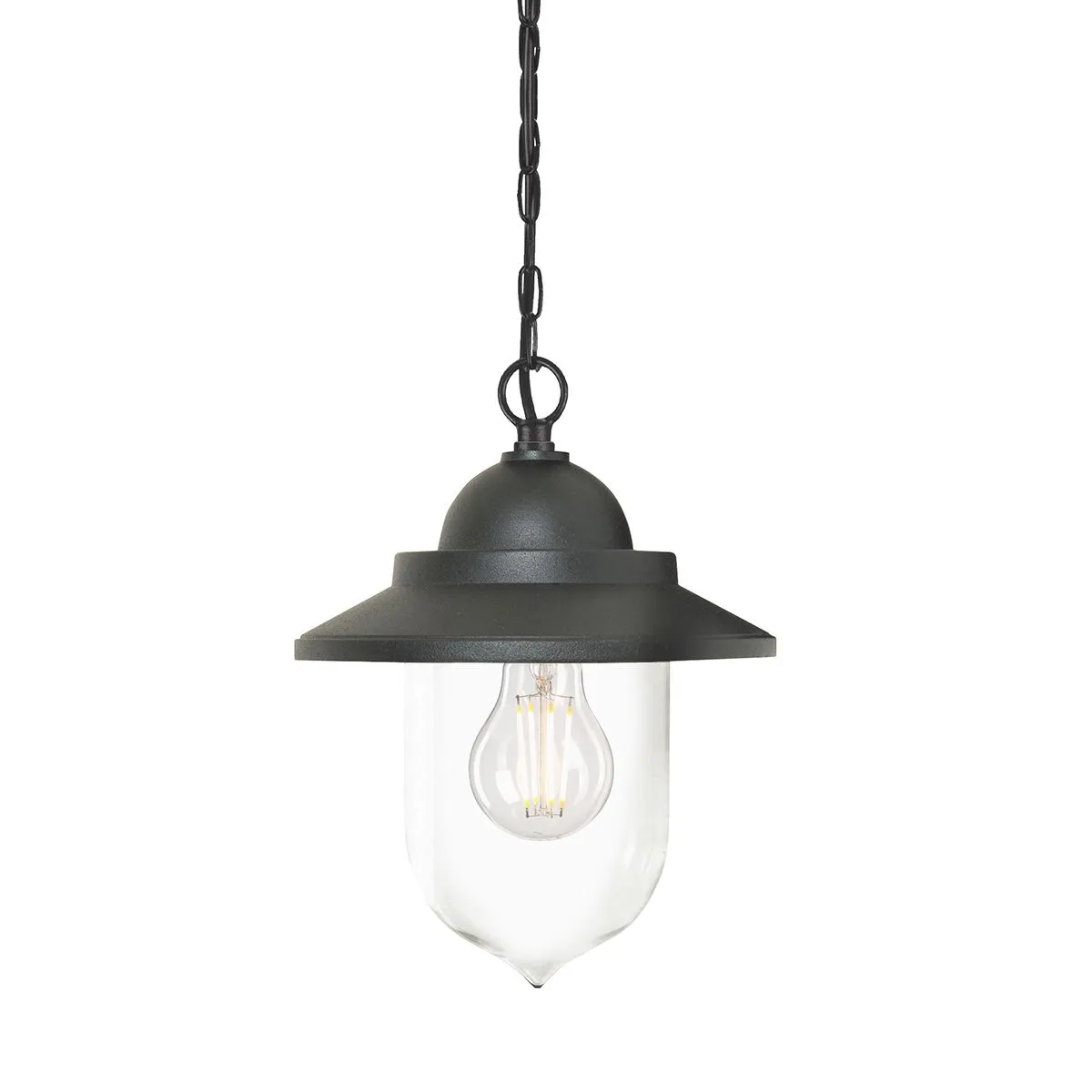 Sandown 1 Light Chain Lantern | Black