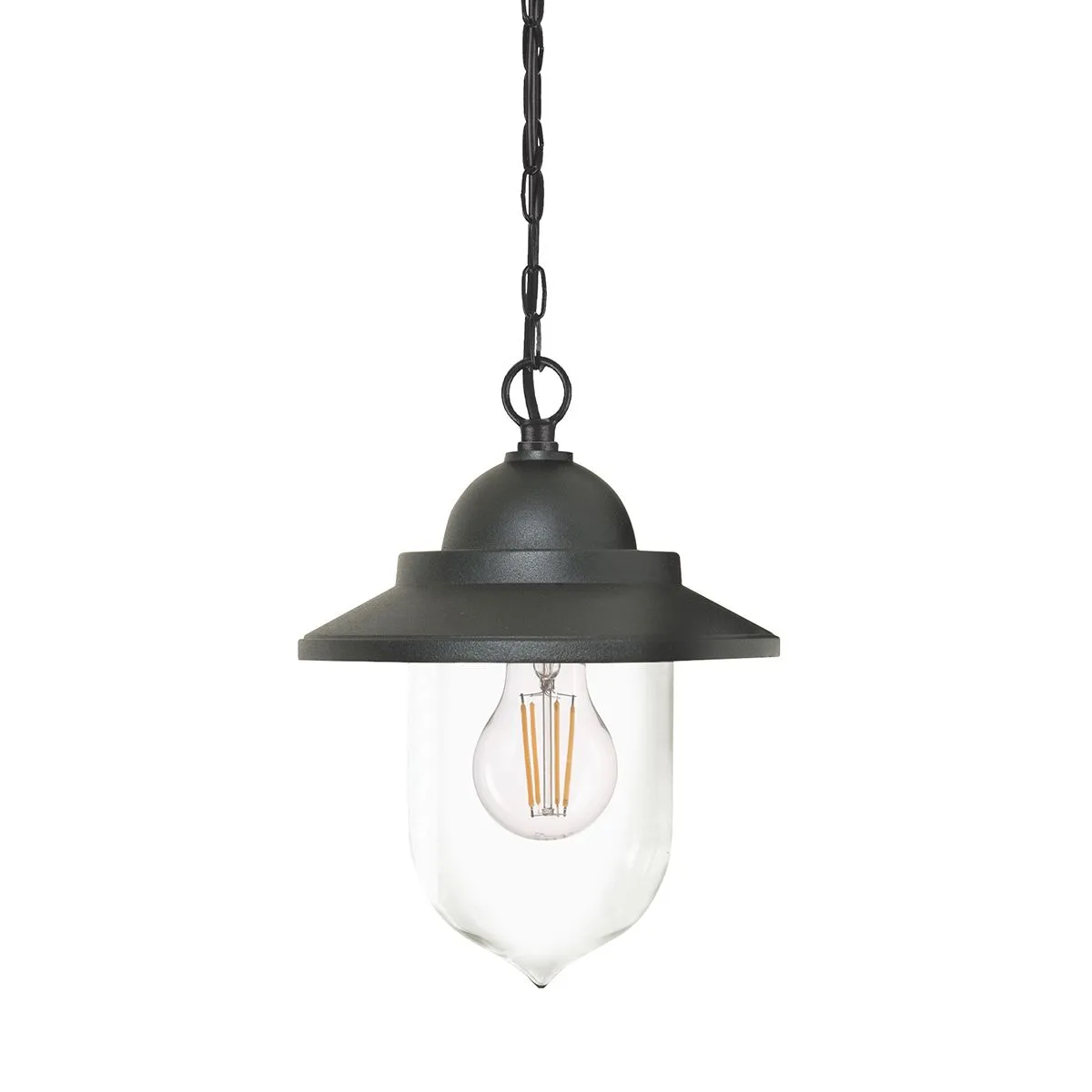 Sandown 1 Light Chain Lantern | Black