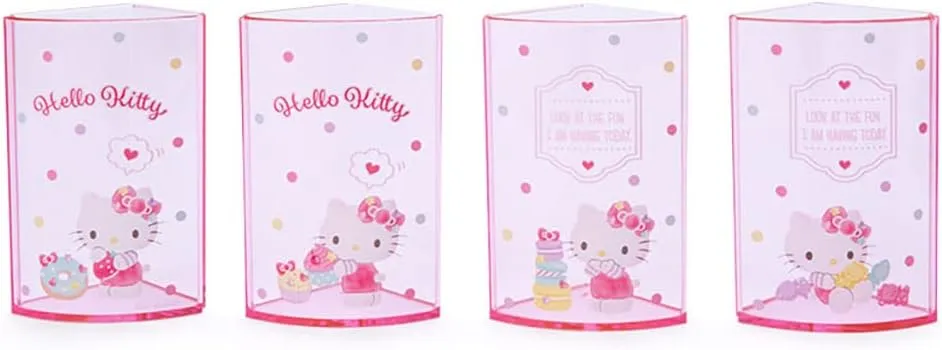 Sanrio 213110 Pink Plastic Hello Kitty Kitty Pen Stand 360 Degree Rotating Pen Stand Pen Holder Cosmetic Makeup Brush Tulle Pet Character