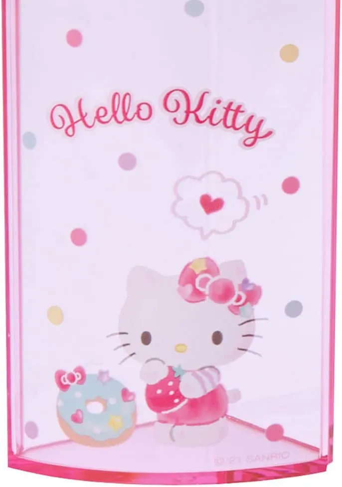 Sanrio 213110 Pink Plastic Hello Kitty Kitty Pen Stand 360 Degree Rotating Pen Stand Pen Holder Cosmetic Makeup Brush Tulle Pet Character