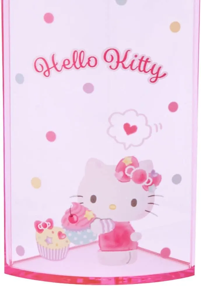 Sanrio 213110 Pink Plastic Hello Kitty Kitty Pen Stand 360 Degree Rotating Pen Stand Pen Holder Cosmetic Makeup Brush Tulle Pet Character