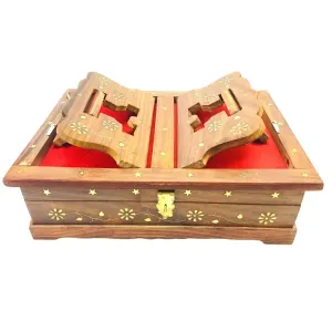 Santarms Foldable Wooden Quran Box (Natural Rosewood)