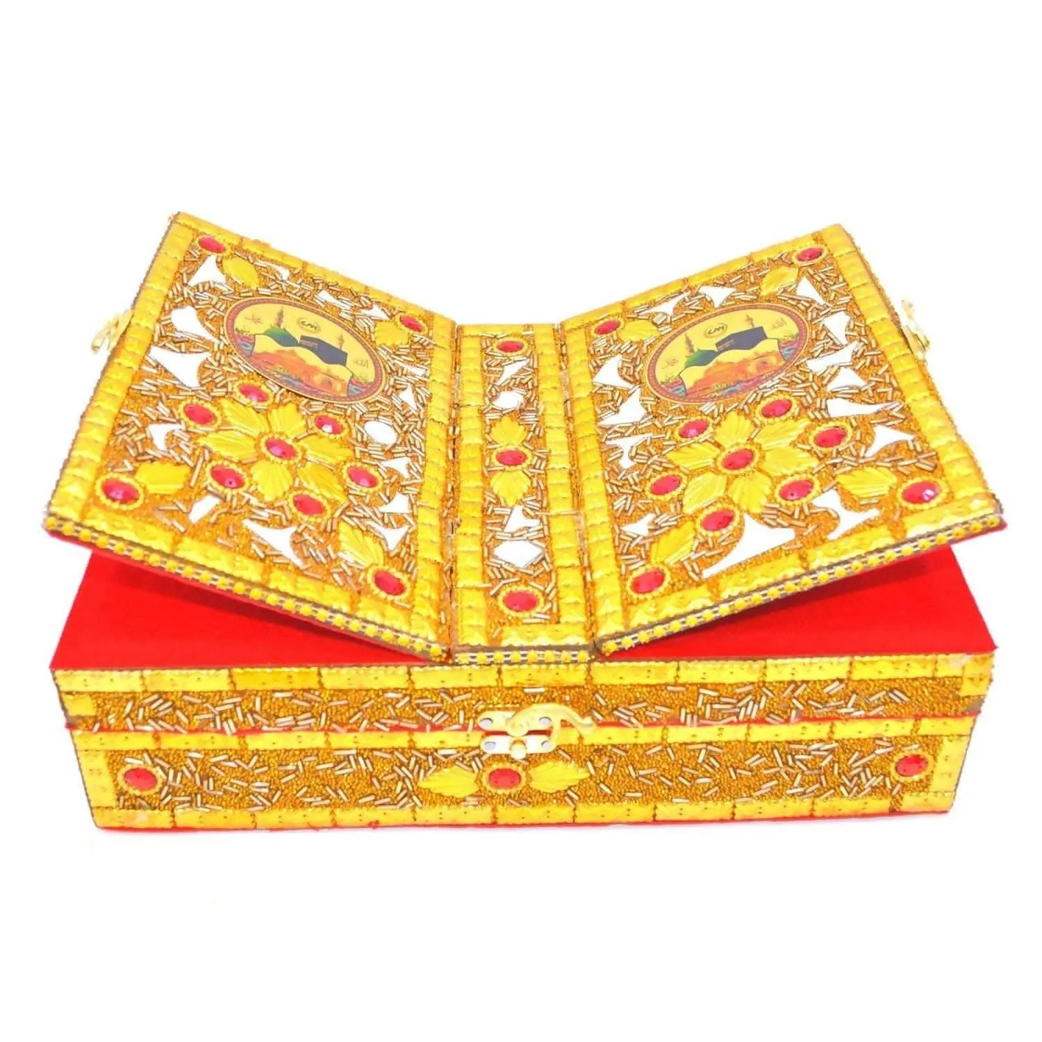 Santarms Handmade Quran Box with Tasbih (Foldable Wooden Rehal)