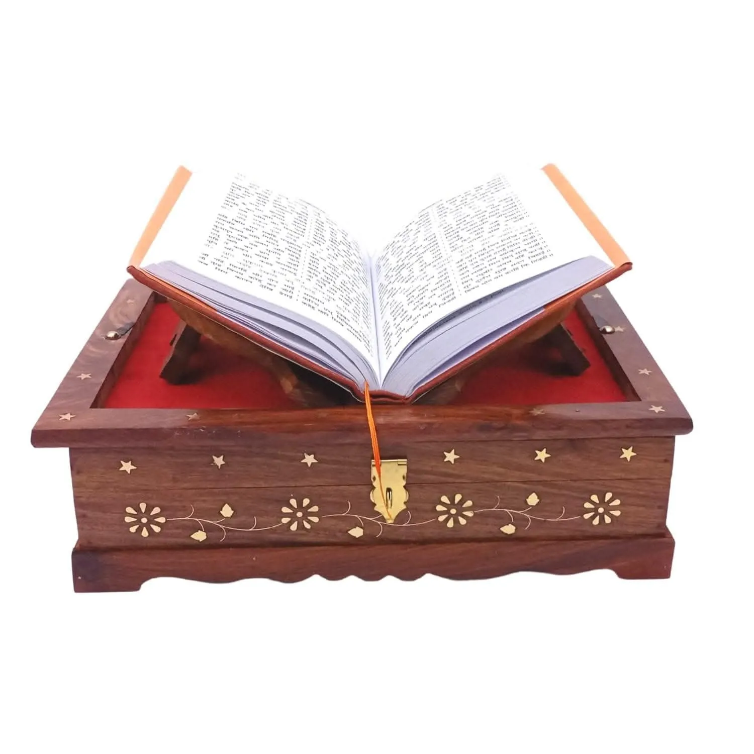 Santarms Handmade Wooden Geeta Stand for Reading (Natural Rosewood)