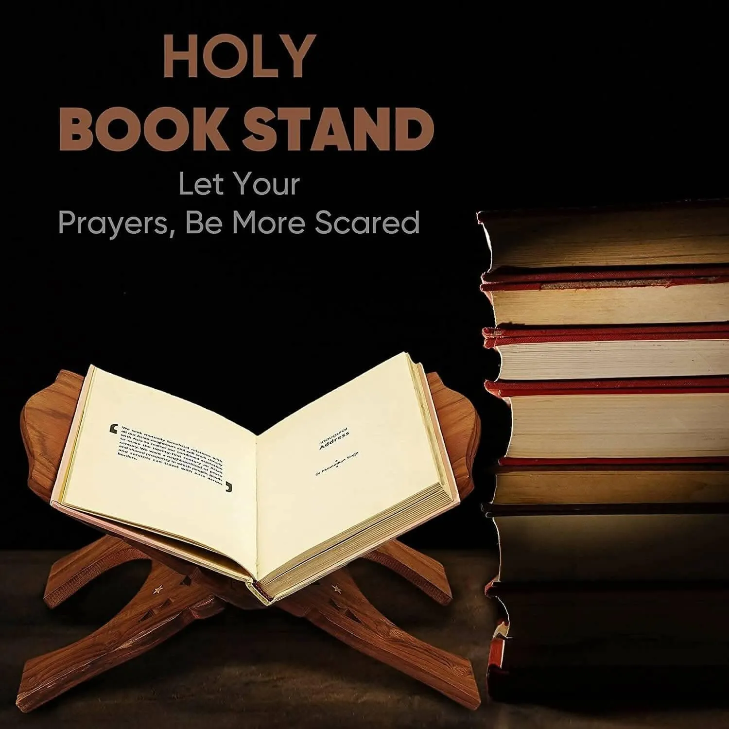 Santarms Wooden Foldable Book Stand Rehal for Reading (10 inches)