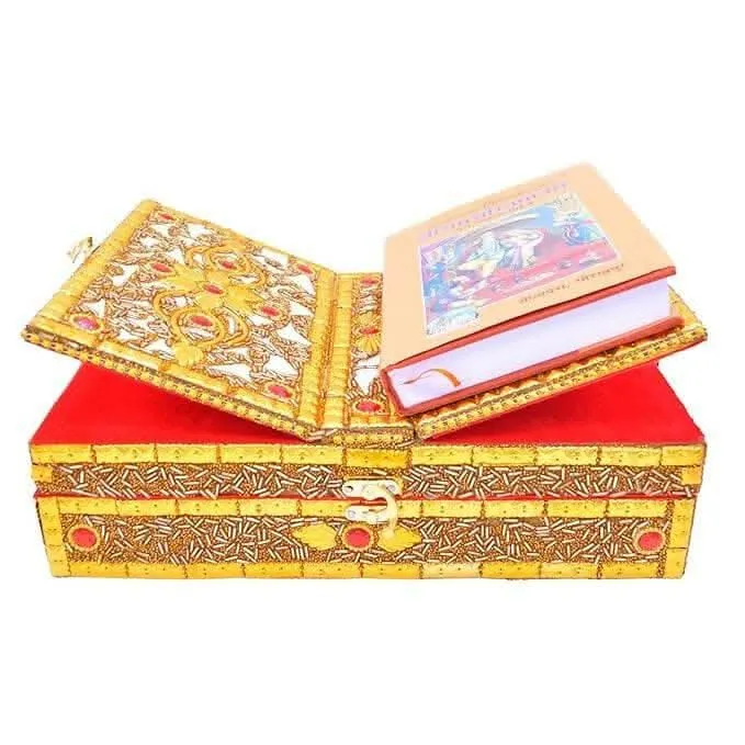 Santarms Wooden Ramcharitmanas Box Stand (Foldable Geeta Stand)