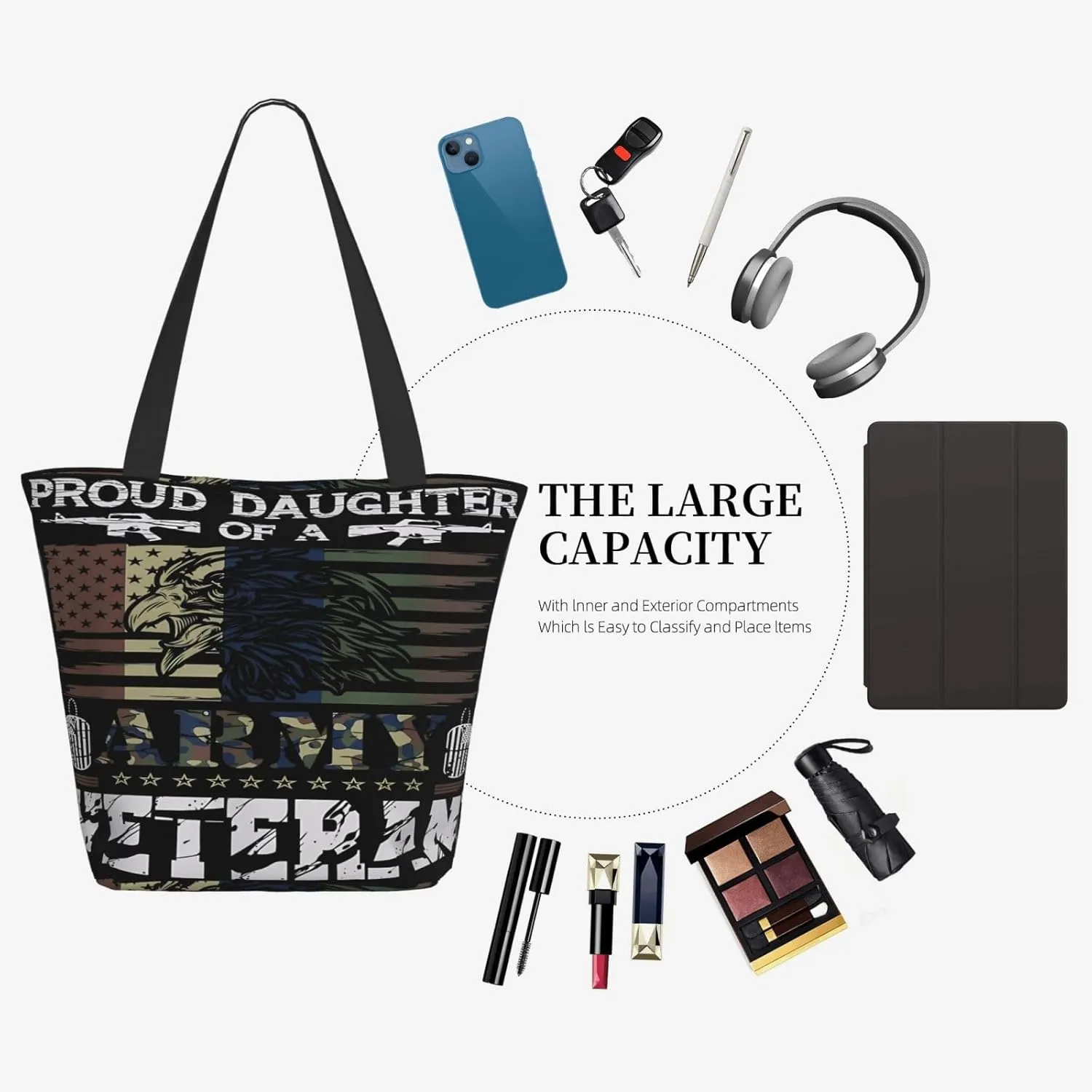 Saying You Are A Patriot Veterans Day Tote Bag for Women Lightweight Shopping Handbag Large Capacity Shoulder Bag
