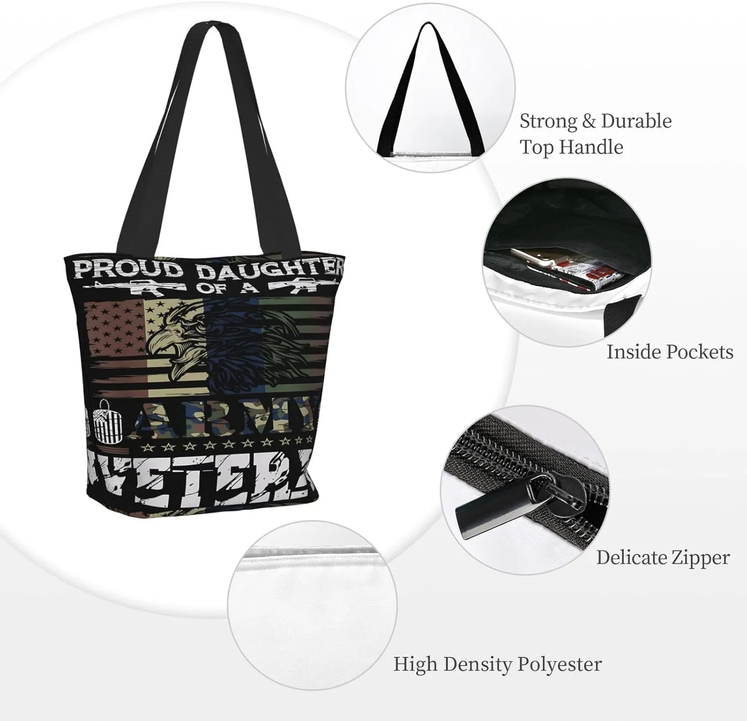 Saying You Are A Patriot Veterans Day Tote Bag for Women Lightweight Shopping Handbag Large Capacity Shoulder Bag