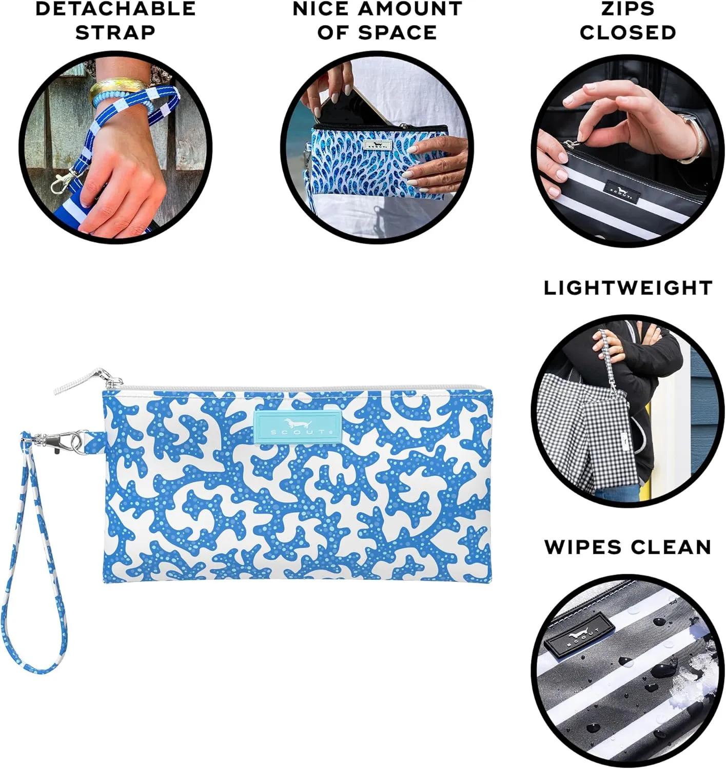 SCOUT Kate Wristlet - Lightweight Hands-Free Wristlet Wallet for Women with Removable Strap - Organizer Pouch