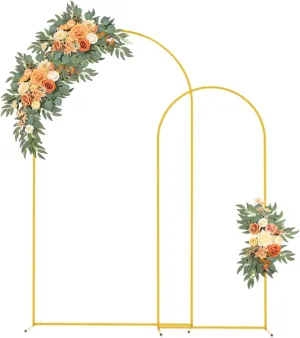 Set of 2 Metal Arch Backdrop Stand, 6Ft & 7.2Ft Wedding Arch/Balloon Arch Stand for Wedding Birthday Baby Shower Graduation Holiday Ceremony Decorations