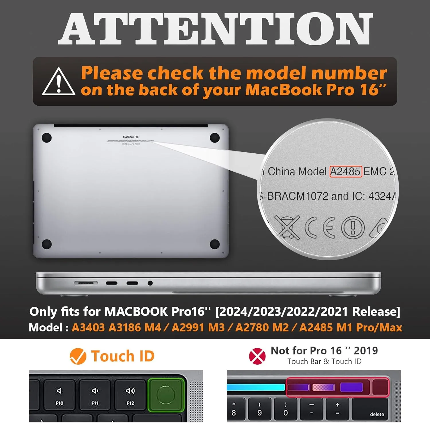 SEYMAC stock Case for MacBook Pro 16 inch 2024-2021 A3403 A3186 A2991 A2780 A2485, Shock-Absorbing Protection with Folding Stand &Mouse Pad/Bag Case for MacBook Pro 16'' M4/M3/M2/M1 (HardBlack)