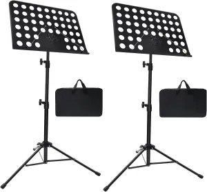 Sheet Music Stand, 2 Pack Adjustable Music Stand with Carrying Bag, Professional Music Book Holder Music Sheet Clip Holder for Guitar, Ukulele, Violin Players(Standard Version, 2 Pack)