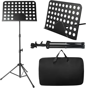 Sheet Music Stand, Portable Music Stand-Metal Professional, Adjustable Music Stand with Carrying Bag, Folding Music Stand, High Stability, Fit for Travel, Band, Instrumental Performance