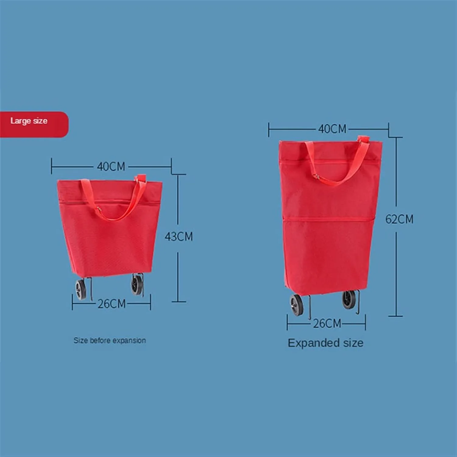 Shopping Cart Wheeled Foldable Shopping Bag Cart Double Rolling Wheels Loading Utility Shopping Laundry Grocery Luggage Folding Hand Truck (Color : Q 5)
