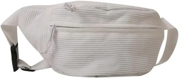 Shoulder Bag Women's Lightweight Crossbody Chest Bag Durable Waist Bag with Collision Strap Design(White)