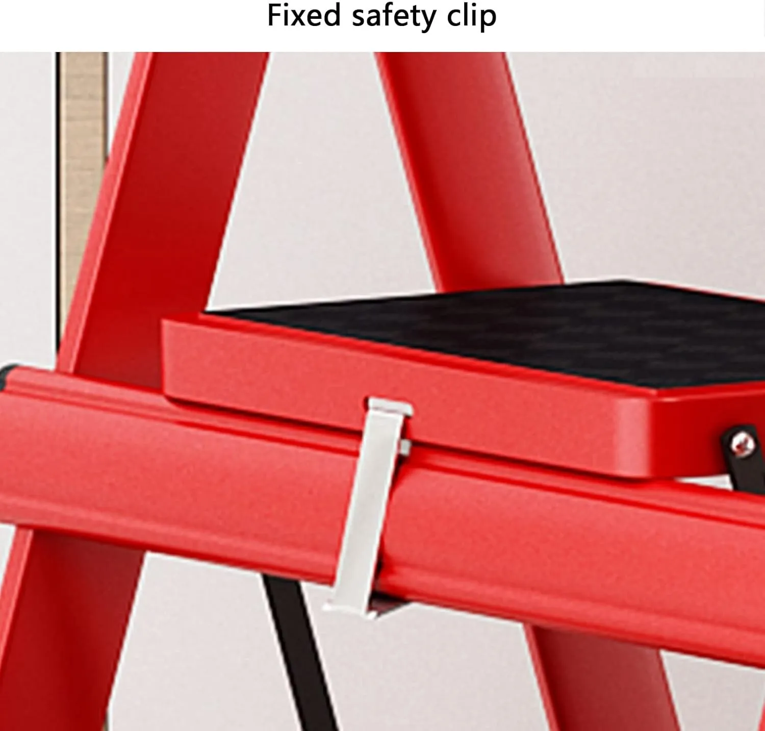 SHU Household can Bear 150kg Climbing Ladder Multi-Functional Flower Stand Folding Thickness 6 cm Portable 4-Step Ladder (Color : Red)