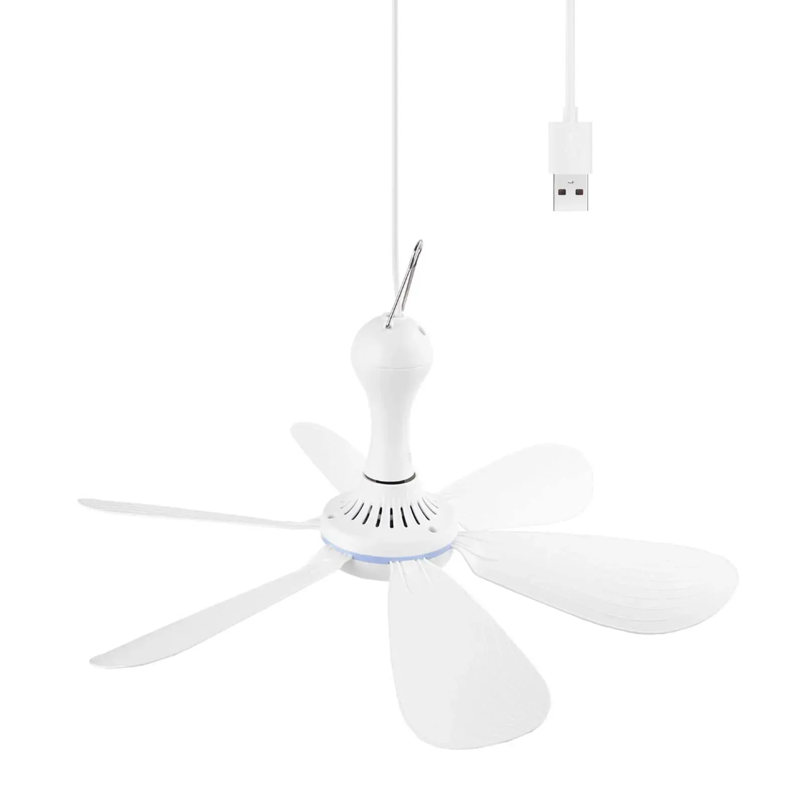 Silent 6 Leaves USB Powered Ceiling Canopy Fan with Remote Control Timing 4 Speed Hanging Fan for Camping Bed Dormitory Tent New