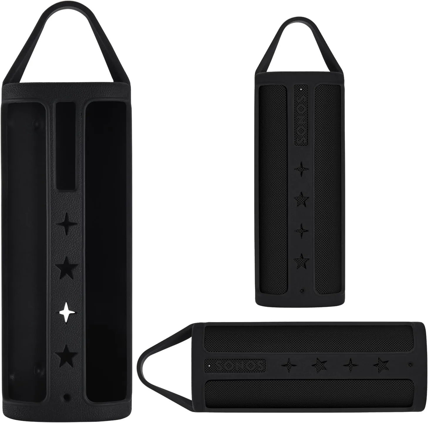 Silicone Cover Case for Sonos Roam 2/Roam Portable Bluetooth Speaker,for Sonos Roam/Roam 2 Travel Protective Skin Shell Carrying Bag Accessories(Black Case)