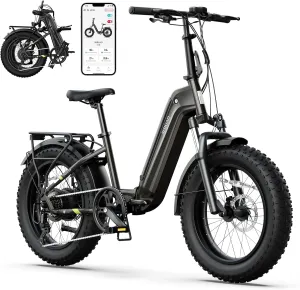 SISIGAD 1500W Peak Electric Bike for Adults,48V/10.4AH Removable Battery Folding Ebike Max Range 60Miles & 25MPH Fast Electric Bicycle 20"x 4"Fat Tire E-Bike for Adults Commute Mountain E-Bike