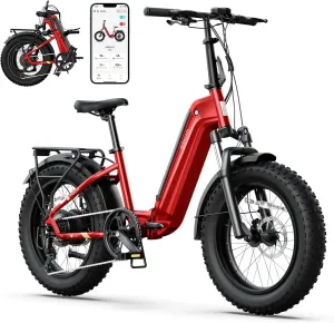 SISIGAD 1500W Peak Electric Bike for Adults,48V/10.4AH Removable Battery Folding Ebike Max Range 60Miles & 25MPH Fast Electric Bicycle 20"x 4"Fat Tire E-Bike for Adults Commute Mountain E-Bike