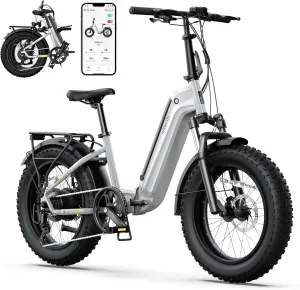SISIGAD 1500W Peak Electric Bike for Adults,48V/10.4AH Removable Battery Folding Ebike Max Range 60Miles & 25MPH Fast Electric Bicycle 20"x 4"Fat Tire E-Bike for Adults Commute Mountain E-Bike