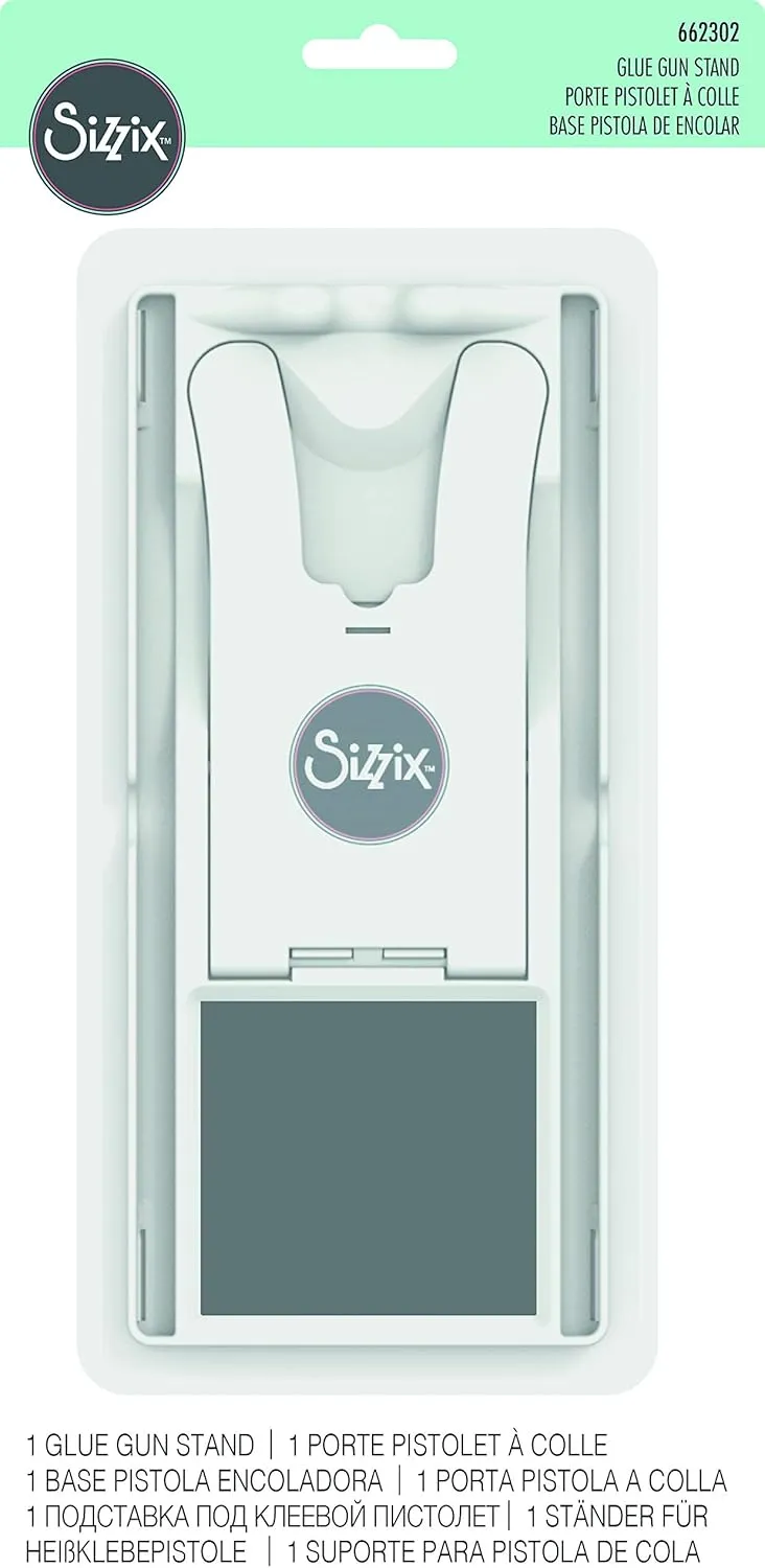 Sizzix Glue Gun Stand , Multi Color, One Size, Sizzix Accessory Glue Gun Stand, Multi-Colour, 4" x 8 5/8" x 3/4"