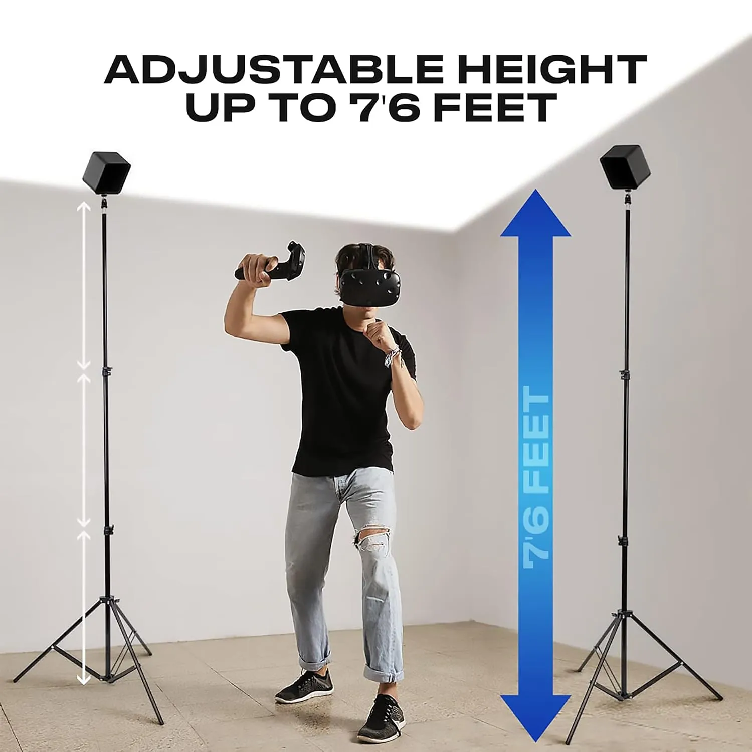 Skywin VR Tripod Stand, HTC Vive Base Station Compatible Sensor Stand and Base Station Mount for Vive Sensors or Oculus Rift Constellation (4 Stands)