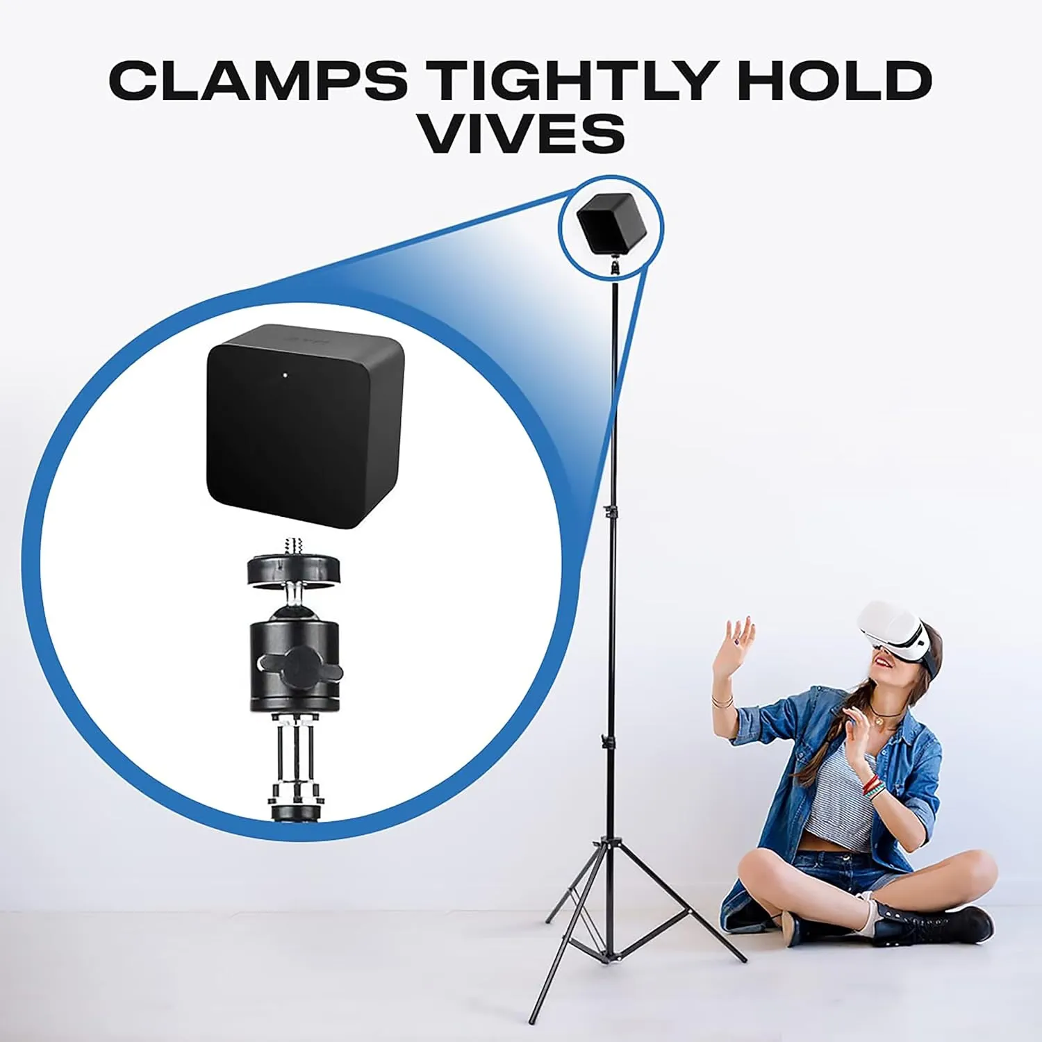 Skywin VR Tripod Stand, HTC Vive Base Station Compatible Sensor Stand and Base Station Mount for Vive Sensors or Oculus Rift Constellation (4 Stands)