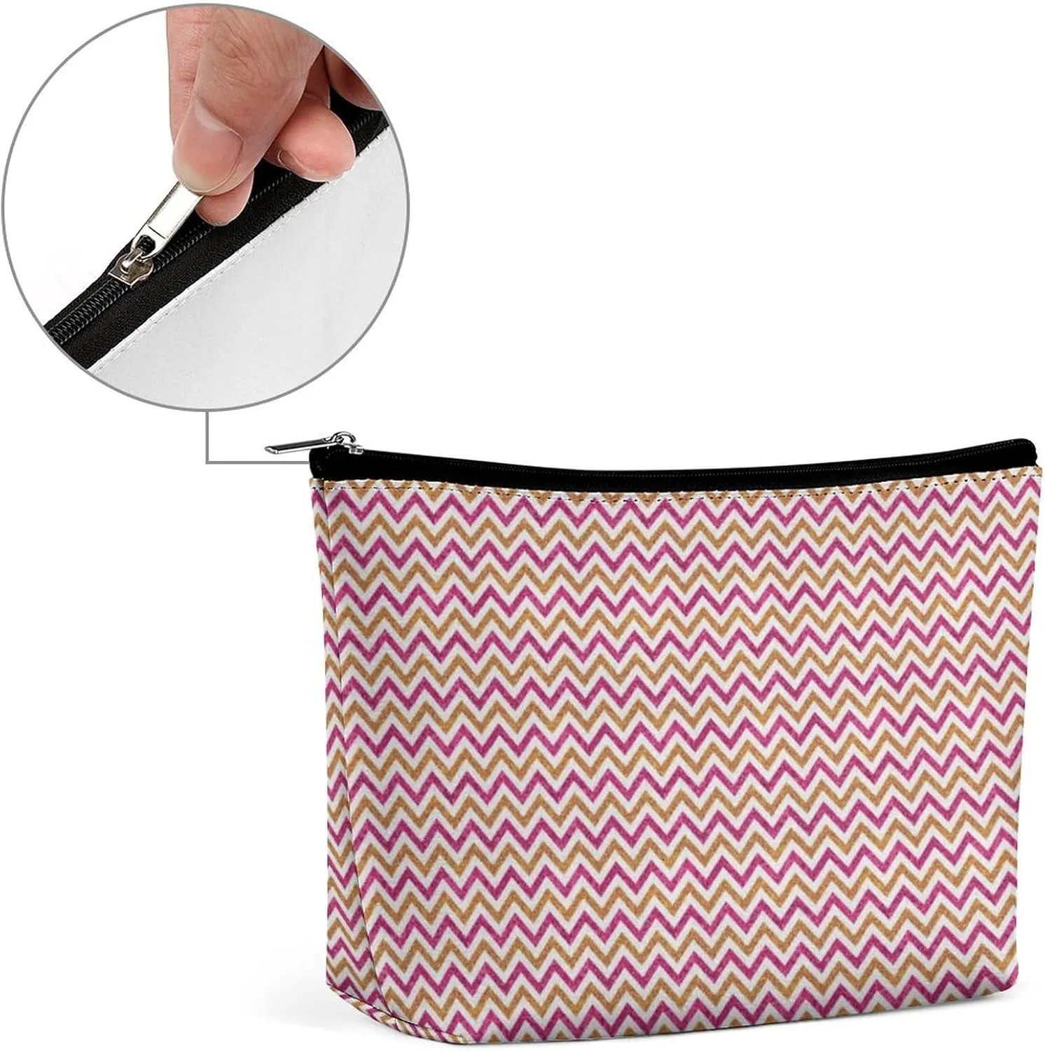 Small Cosmetic Bag, Glitter Wave Makeup Bags Elegant Roomy Pouch for Women,Travel Toiletry Accessories Organizer