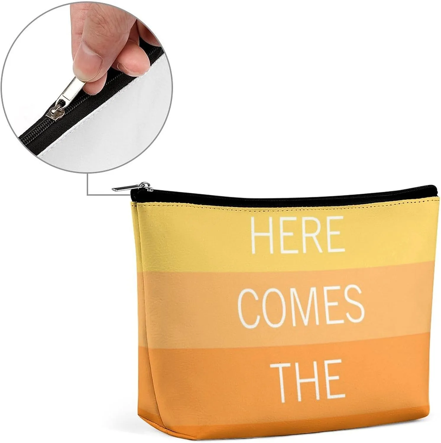 Small Cosmetic Bag, Yellow Bright Sunny Summer Stripes Pattern Makeup Bags Elegant Roomy Pouch for Women,Travel Toiletry Accessories Organizer