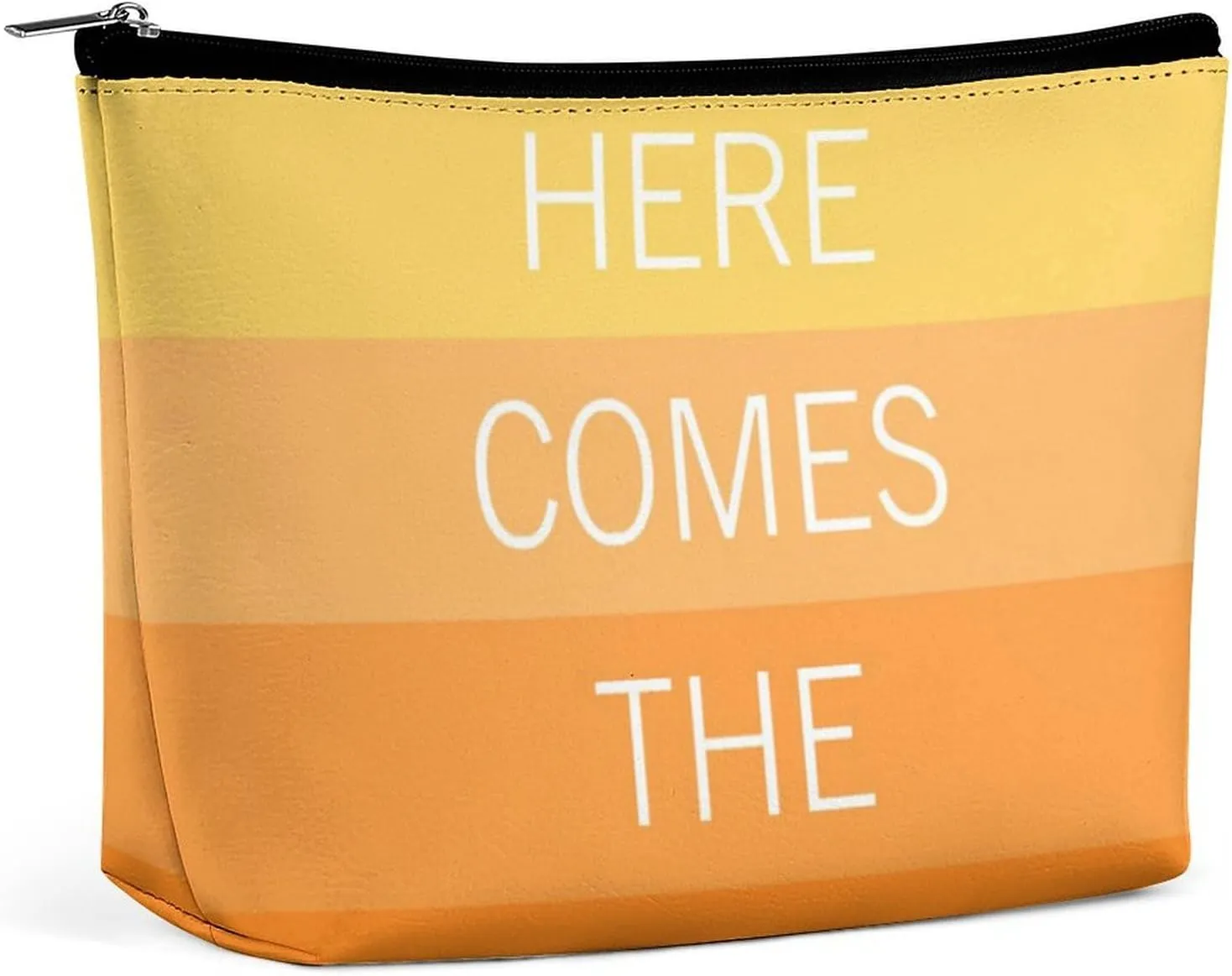 Small Cosmetic Bag, Yellow Bright Sunny Summer Stripes Pattern Makeup Bags Elegant Roomy Pouch for Women,Travel Toiletry Accessories Organizer