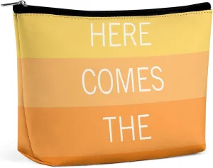 Small Cosmetic Bag, Yellow Bright Sunny Summer Stripes Pattern Makeup Bags Elegant Roomy Pouch for Women,Travel Toiletry Accessories Organizer