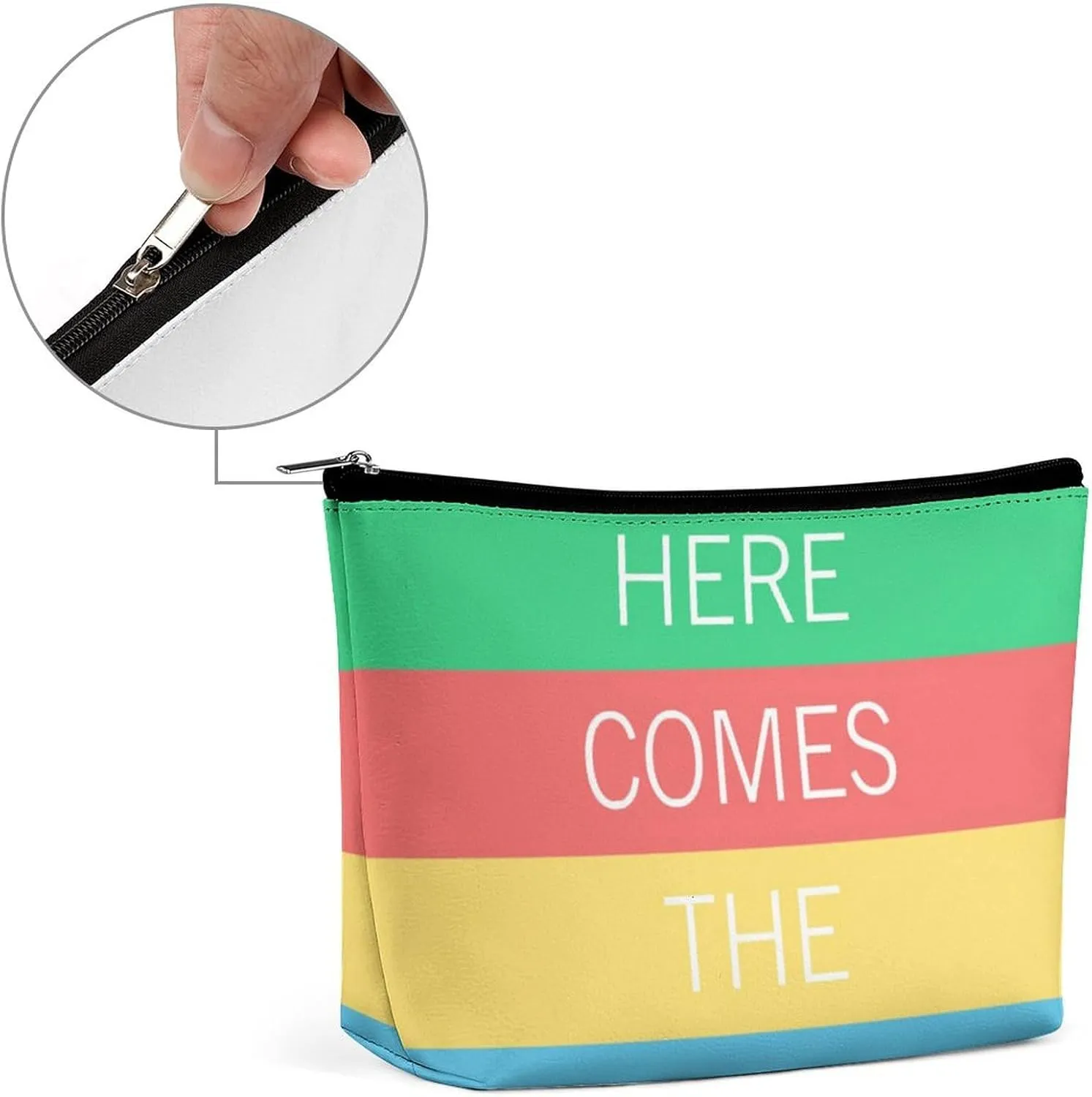 Small Cosmetic Bag, Yellow Green Bright Sunny Summer Stripes Pattern Makeup Bags Elegant Roomy Pouch for Women,Travel Toiletry Accessories Organizer