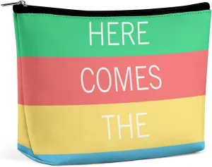 Small Cosmetic Bag, Yellow Green Bright Sunny Summer Stripes Pattern Makeup Bags Elegant Roomy Pouch for Women,Travel Toiletry Accessories Organizer