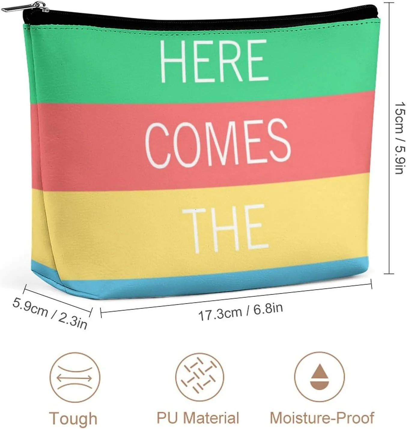 Small Cosmetic Bag, Yellow Green Bright Sunny Summer Stripes Pattern Makeup Bags Elegant Roomy Pouch for Women,Travel Toiletry Accessories Organizer