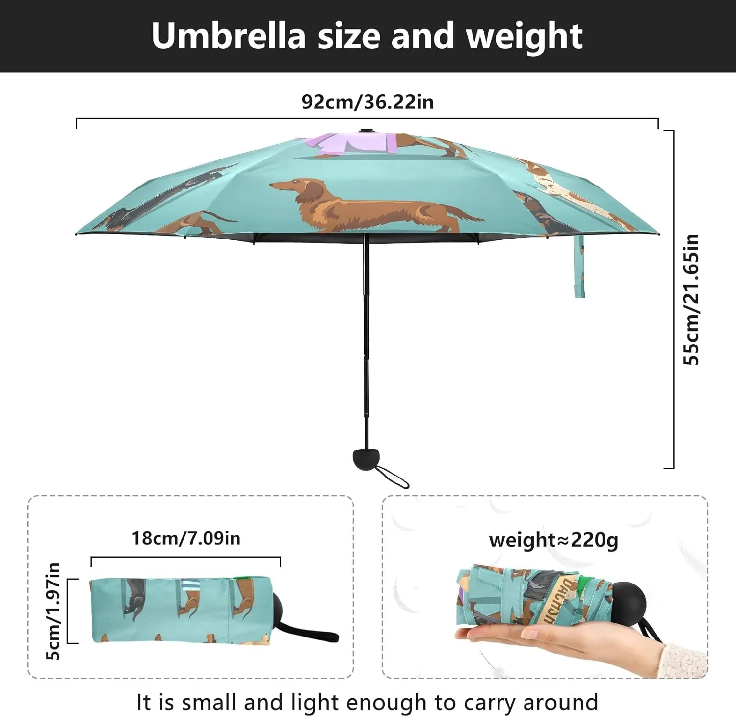 Small Mini Anti-UV Compact Travel Umbrella, 5 Folding Ultra-Light Umbrella, 6 Ribs Pocket Windproof Foldable Vinyl Parasol