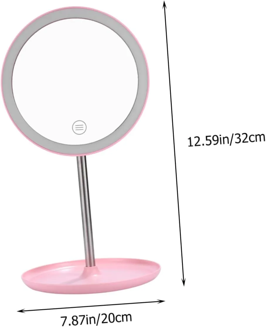 Smart Led Makeup Mirror Rechargeable 360° Rotating Touchscreen Brightness Adjustment