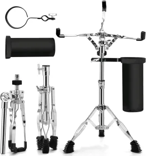 Snare Drum Stand with Drum Sticks Holder,Tall Drum Pad Stand Adjustable Height 14.5 to 23 Inches Accessories Arm Kit Tripod Snare Stand for Drum Set Fit for 14 to 10 Inch Lightweight Drum Practice Pad Stand for Drum Beginners