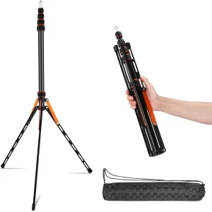 Soopho Portable Photography Light Stand Adjustable 7ft Aluminum Light Tripod Stand with 180° Reversible Leg Reversible Portable Studio Lighting Tripod ，Maximum Height 86.5“/220cm for Flsah Softboxes