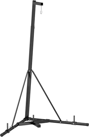 Soozier Foldable Punch Bag Stand, Height Adjustable Heavy Bag Stand with Weighted Base, Free Standing for Home Gym, Stand Only