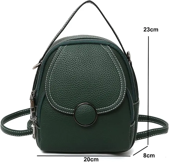Sophie | Mini Foldable Leather Crossbody Sling Handbag Backpack with Handle